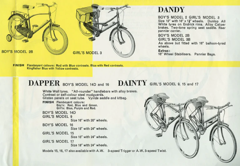Dawes Catalog of about 1964 — Get Your Pleasure out of Dawes: the Concorde, Red Feather, Galaxy, Debonair, Realmrider, Compass Club and the Kingpin — page 14 of 15