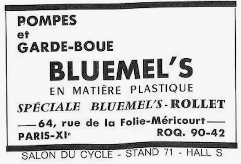 Bluemel's 1964 Advertisement — Plastic Pumps and Mudguards — page 1 of 1