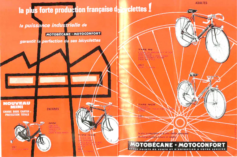 Motobécane 1964 Advertisement — The Largest French Production of Bicycles — page 1 of 1