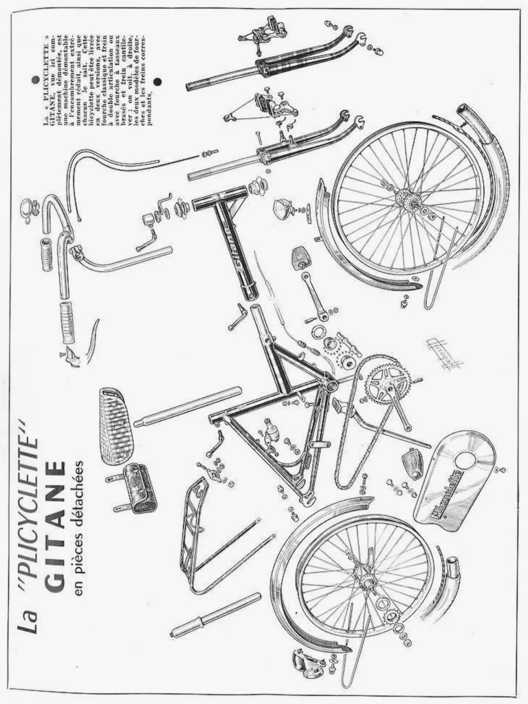 La Plicyclette Gitane en pièces détachées — Le Cycle, October 1964 — page 1 of 1