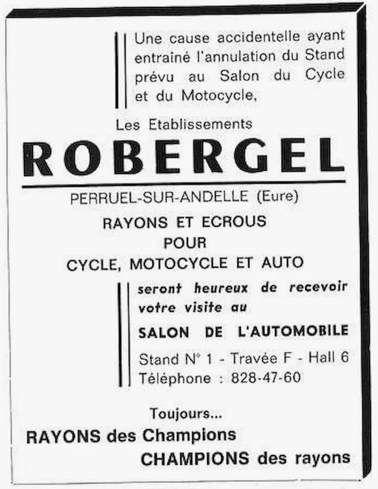 Robergel 1964 Advertisement — Spokes of the Champions — page 1 of 1