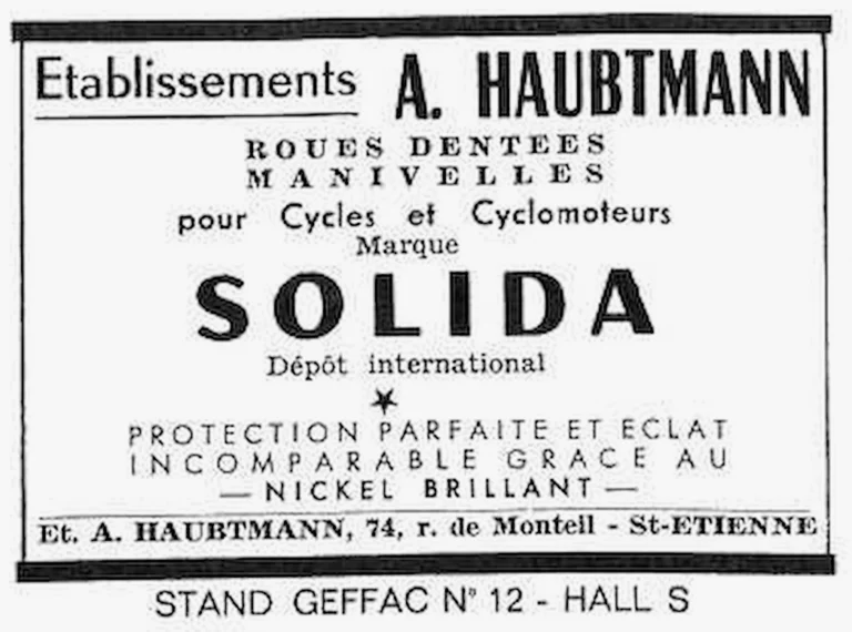 Solida 1964 Advertisement — Chainrings and Cranks — page 1 of 1