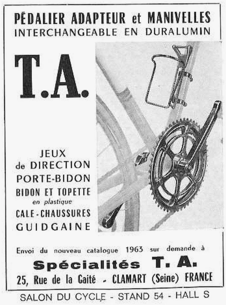 Spécialités TA 1964 Advertisement — Adapter Chainset and Interchangeable Cranks — page 1 of 1