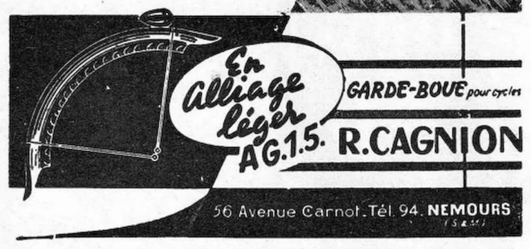 Cagnion 1966 Advertisement — Light Alloy Mudguards — page 1 of 1