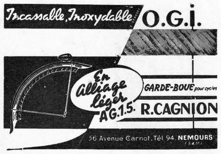 Cagnion 1966 Advertisement — Light Alloy Mudguards — page 1 of 1
