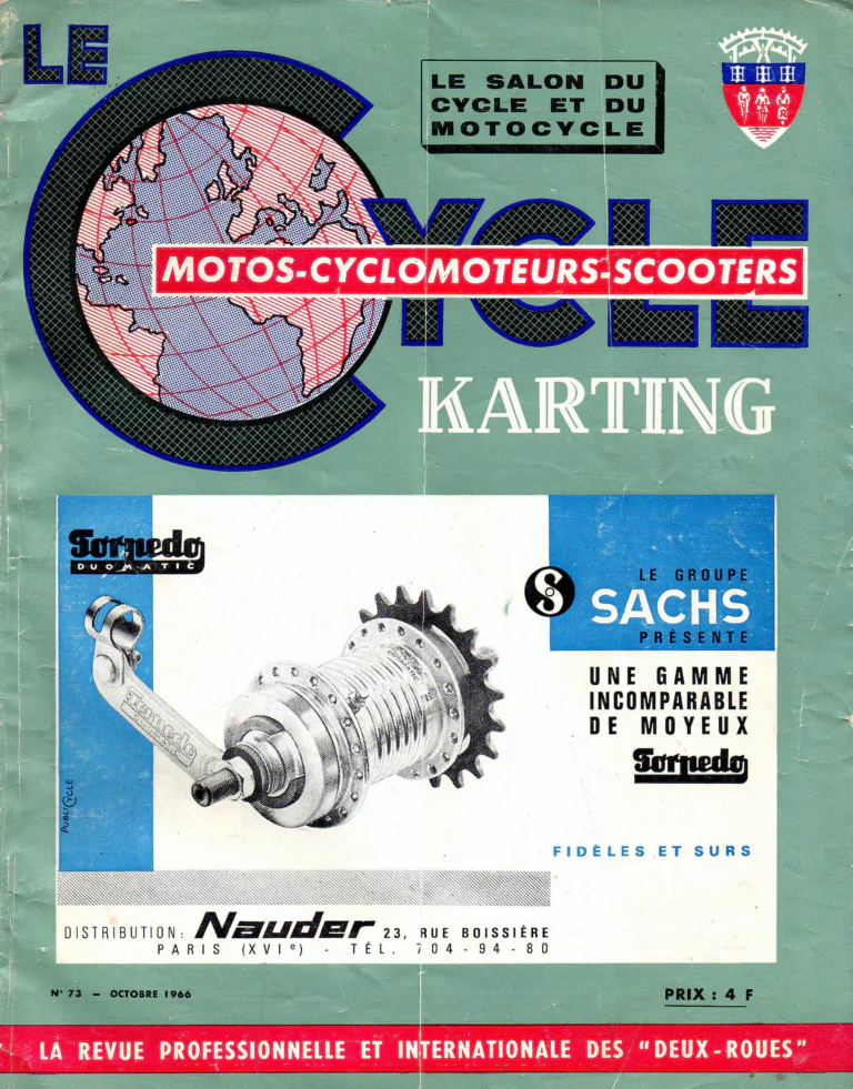 Le Cycle October 1966 Cover — The Salon Issue, with Sachs Torpedo Hubs — page 1 of 1