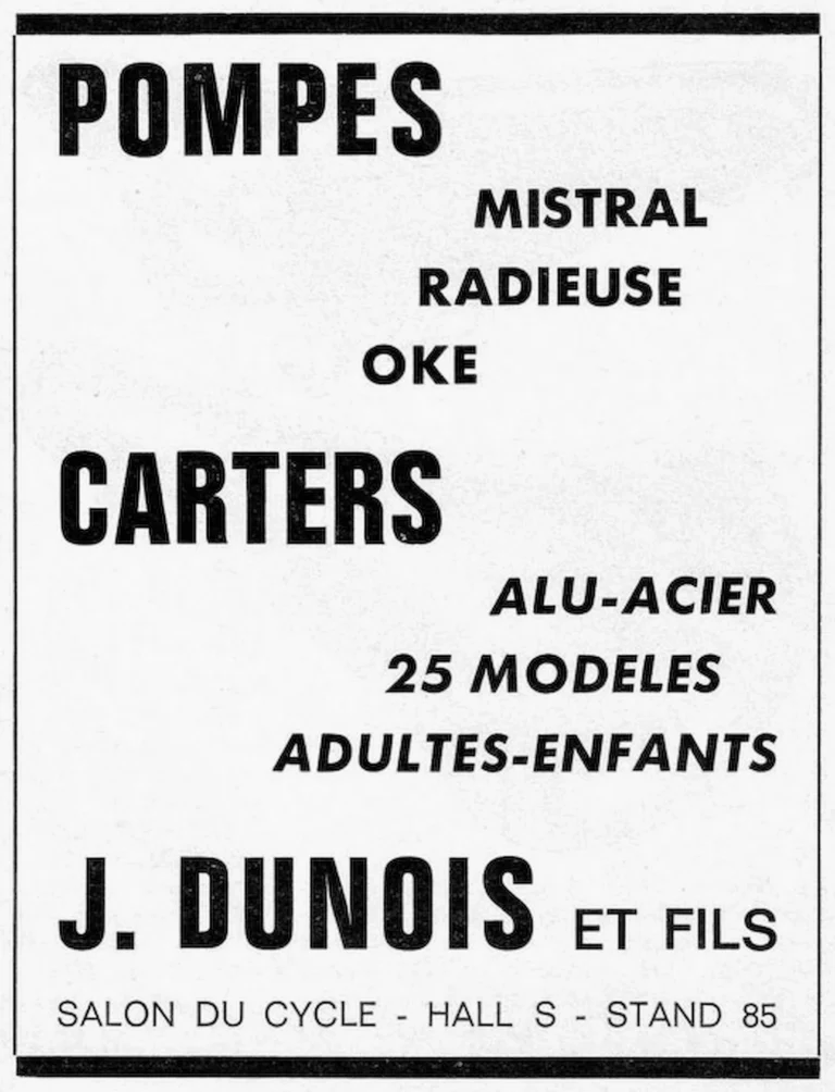 Dunois 1966 Advertisement — Mistral, Radieuse and Oké Pumps — page 1 of 1