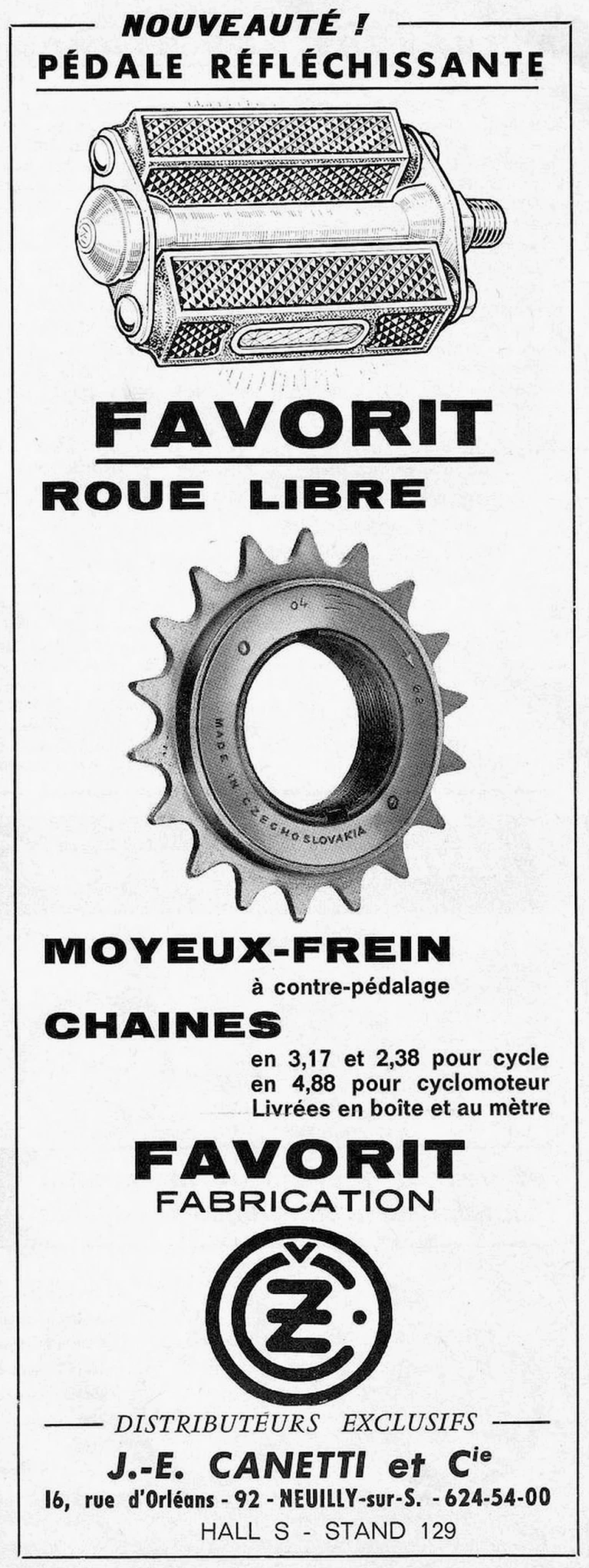 Favorit 1966 Advertisement — Freewheels, Coaster Hubs and Chains — page 1 of 1
