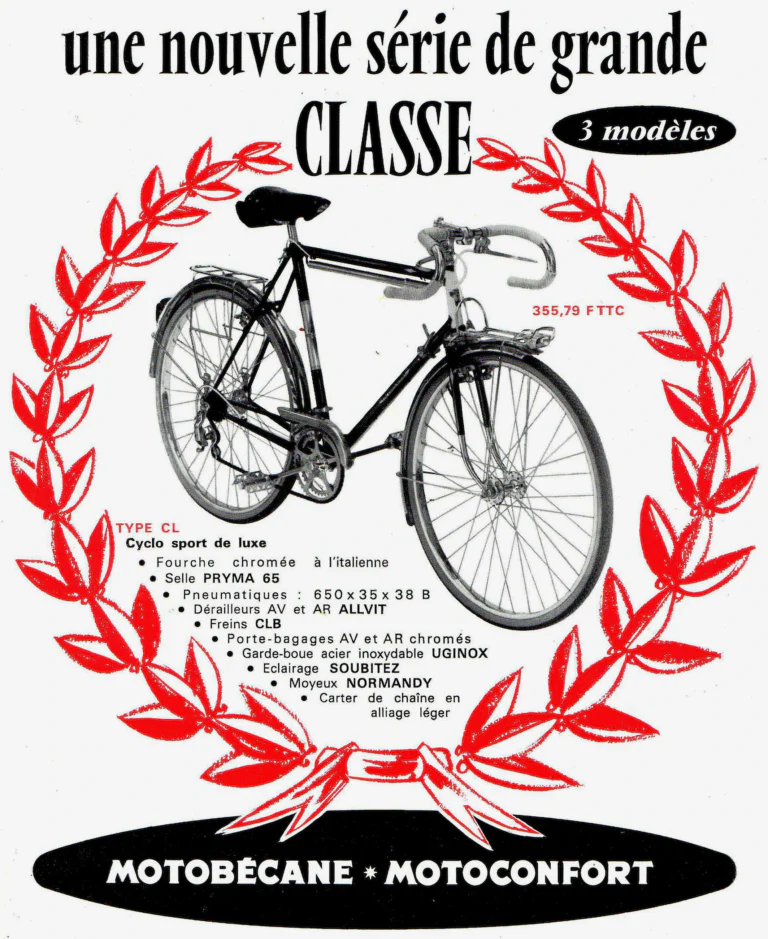 Motobécane 1966 Advertisement — A New High-Class Series, Three Models — page 1 of 2