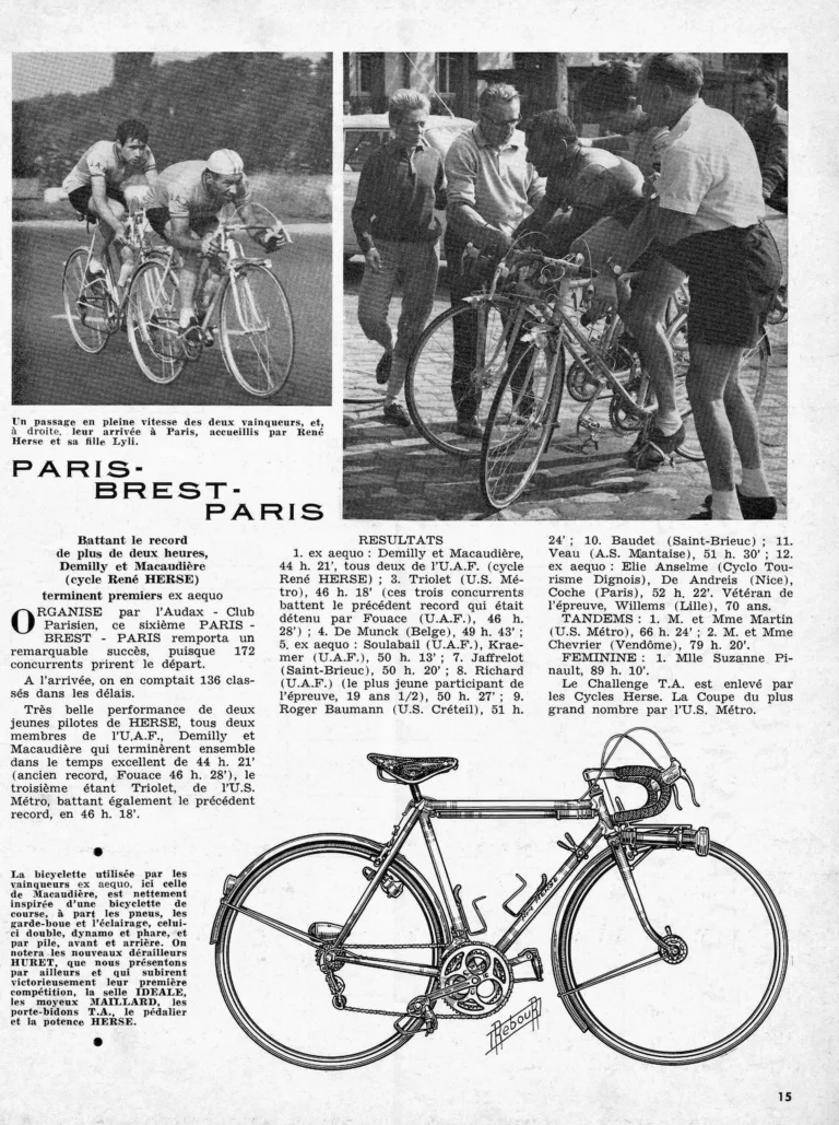 Paris-Brest-Paris 1966, Won on a René Herse — Le Cycle, October 1966 — page 1 of 1