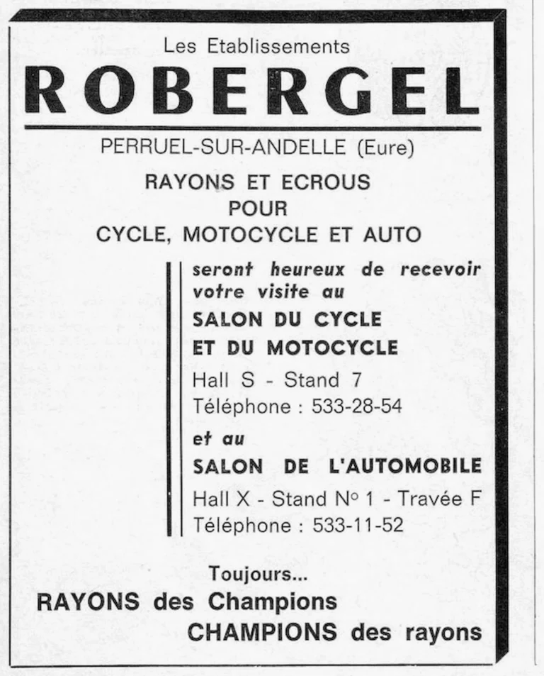 Robergel 1966 Advertisement — Spokes and Nipples — page 1 of 1
