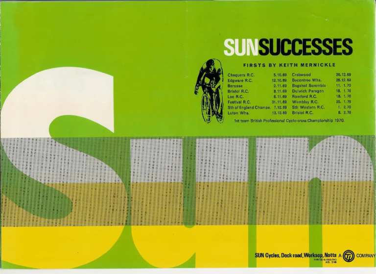 Sun 1970 Catalog — Lightweight Bicycles for the Enthusiast: the Sunmist, Snipe, Chris Barber Ten, Cresta and Mass Start Professional — page 5 of 5