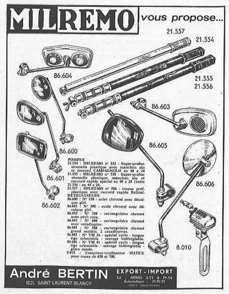 André Bertin 1971 Advertisement — Milremo Pumps and Mirrors — page 1 of 1
