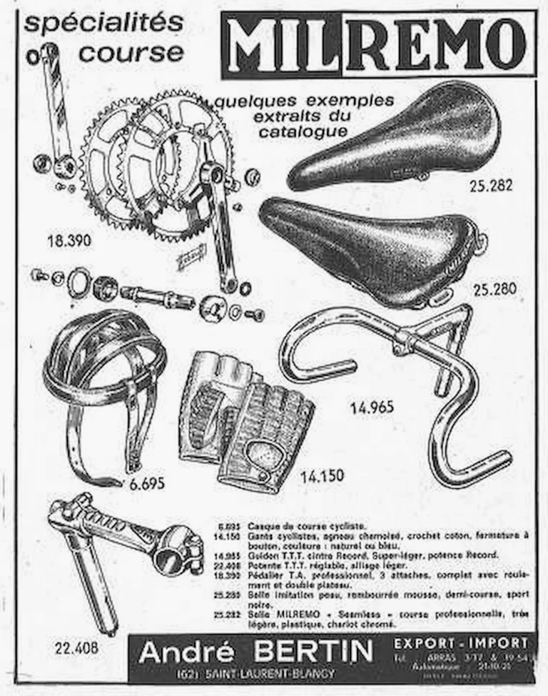 André Bertin 1971 Advertisement — Milremo Racing Specialties — page 1 of 1