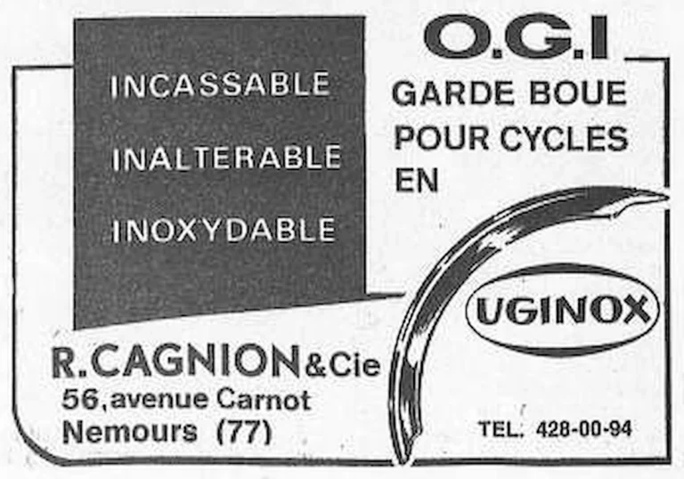 Cagnion 1971 Advertisement — O.G.I. Mudguards in Uginox — page 1 of 1
