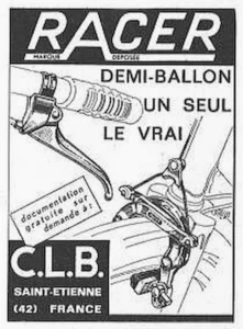 CLB advertisement from Le Cycle, May 1971, page 16: the Racer brake lever and caliper with the C.L.B. name.