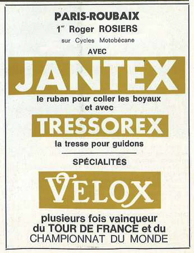 Jantex 1971 Advertisement — Jantex Rim Tape and Tressorex Bar Tape, Velox Specialties — page 1 of 1