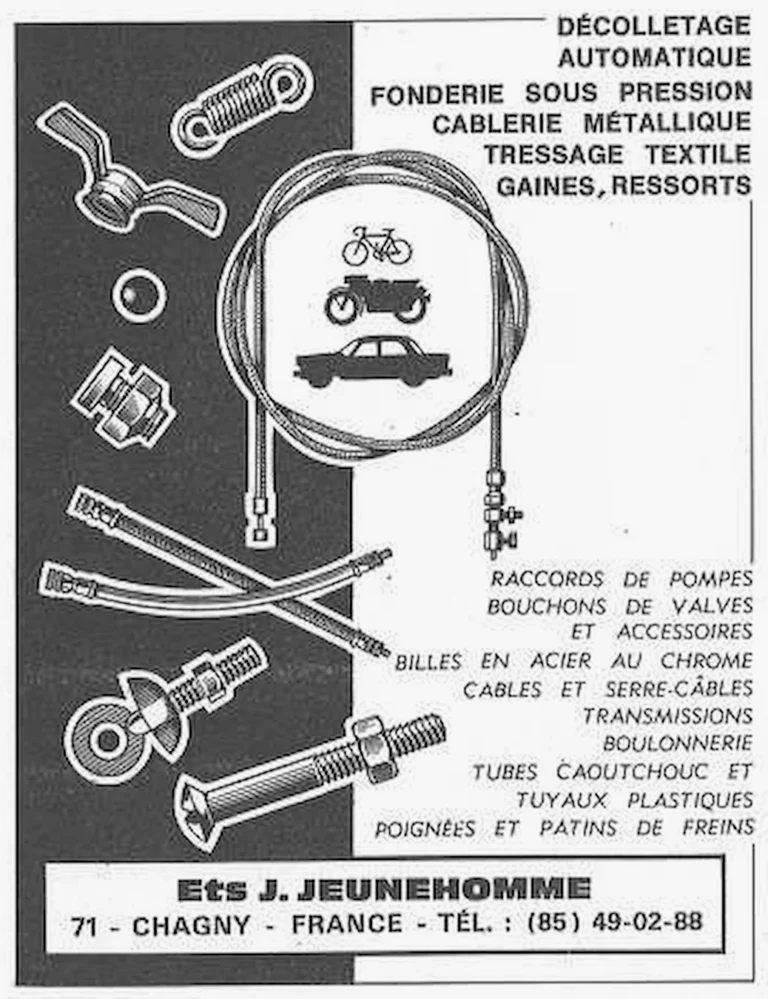 Jeunehomme 1971 Advertisement — Cables, Casings and Fittings — page 1 of 1