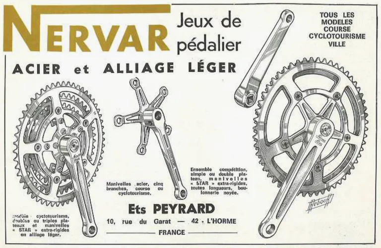 Nervar 1971 Advertisement — Chainsets in Steel and Light Alloy — page 1 of 1