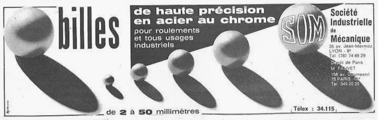 SIM 1971 Advertisement — Chrome Steel Precision Balls — page 1 of 1