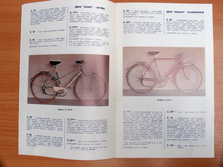 André Bertin March 1972 Catalog — Catalogue Cycles, the Bertin Range from Children's and Ladies' Bicycles to Touring, Racing and Folding Models — page 3 of 6
