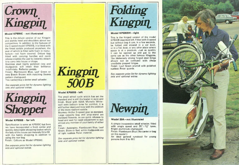Dawes Catalog of about 1972 — Get Your Pleasure out of Dawes: Chevron, Galaxy, Celeste, Star Celeste, Double Five, Flambeau, the Kingpins, Newpin, Zipper and Kingpin 18 — page 7 of 8