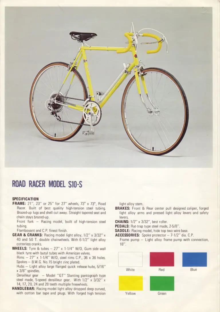Fuji 1972 Catalog — The Newest, The Finest, S10-S and Track Racer TRS — page 4 of 6
