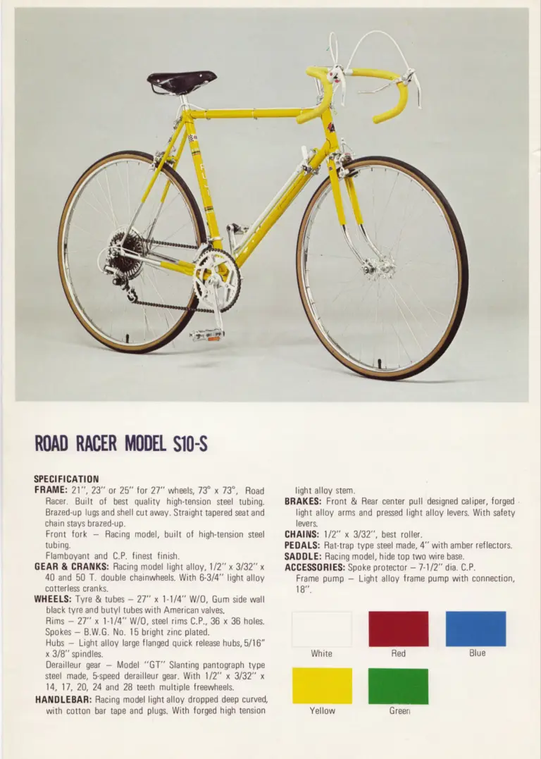 Fuji 1973 Catalog — The Newest, The Finest, S10-S, S10-SL and Track Racer TS — page 4 of 8