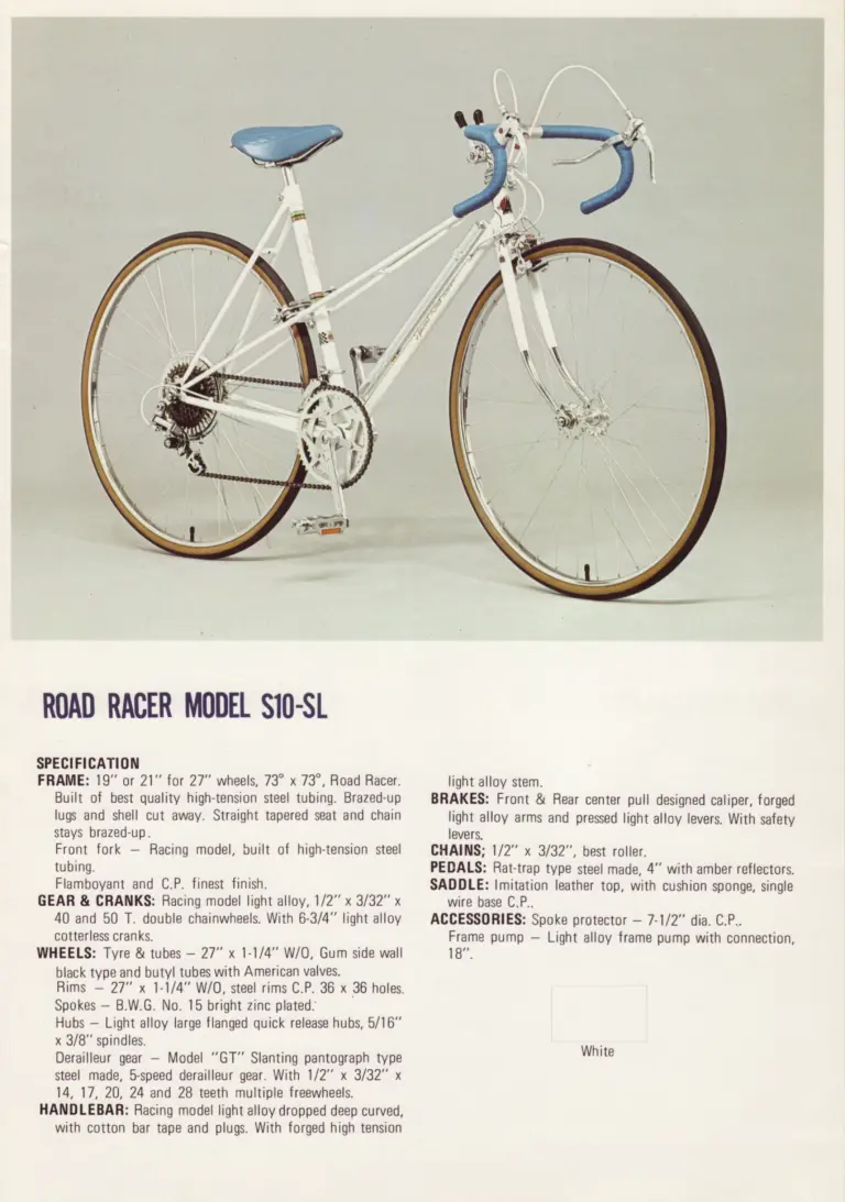 Fuji 1973 Catalog — The Newest, The Finest, S10-S, S10-SL and Track Racer TS — page 5 of 8