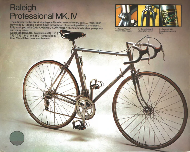 Raleigh 1973 Catalog — Professional Mk. IV to Super Course (United States) — page 2 of 11