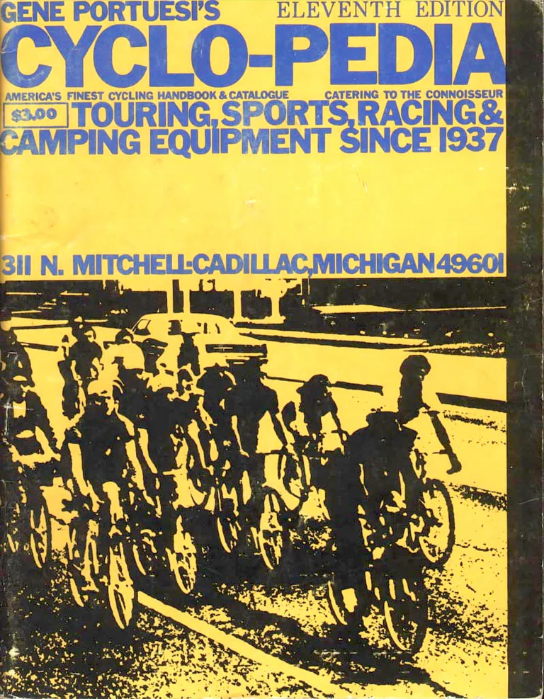 Gene Portuesi's Cyclo-pedia 1974, Eleventh Edition (7 Pages) — How to Order, Huret Derailleurs, Spécialités TA and Idéale Saddles — page 1 of 7