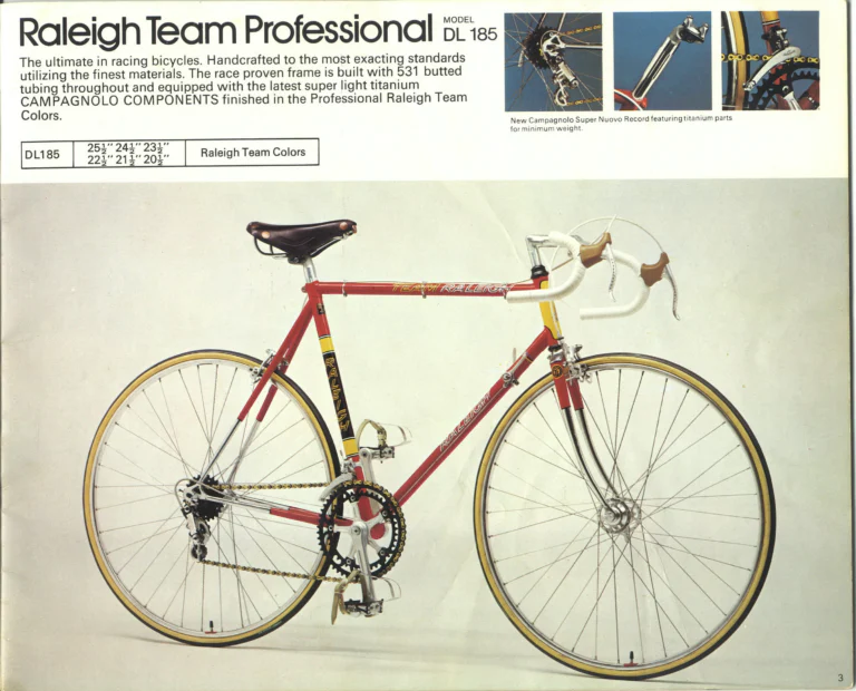 Raleigh 1974 Catalog — Lightweight Bicycles (United States) — page 3 of 25