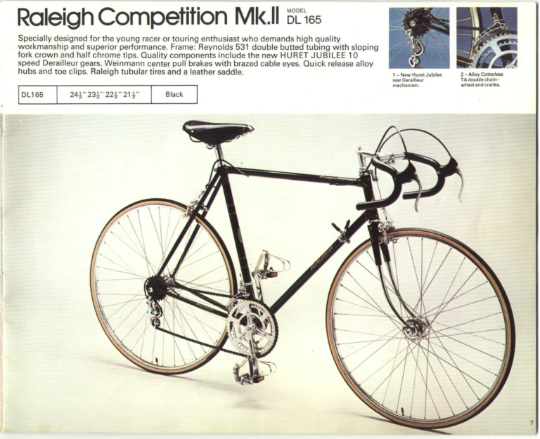 Raleigh 1974 Catalog — Lightweight Bicycles (United States) — page 7 of 25