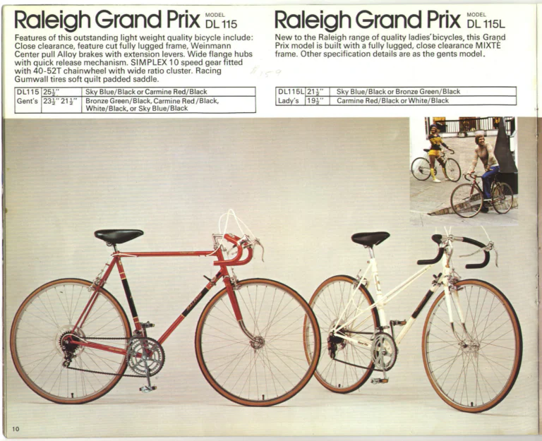 Raleigh 1974 Catalog — Lightweight Bicycles (United States) — page 10 of 25