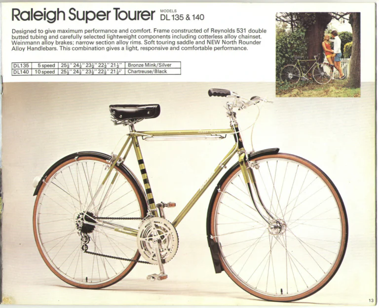 Raleigh 1974 Catalog — Lightweight Bicycles (United States) — page 13 of 25