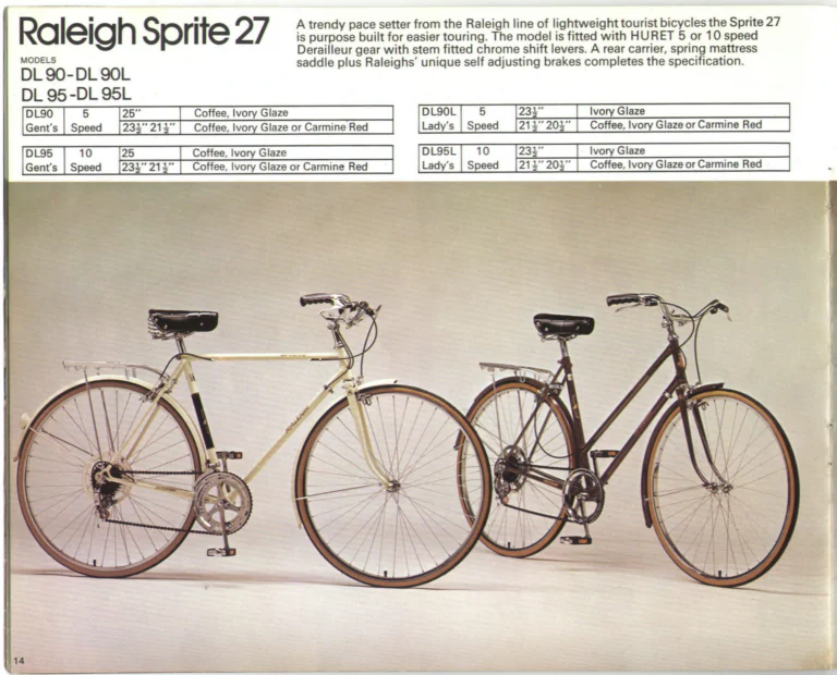 Raleigh 1974 Catalog — Lightweight Bicycles (United States) — page 14 of 25
