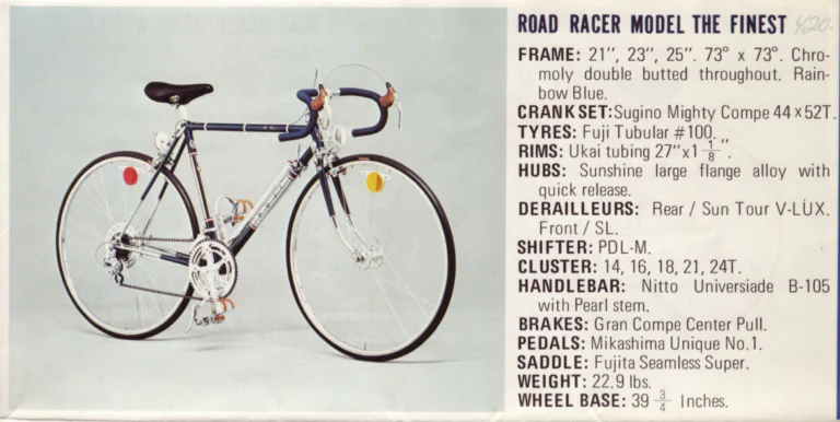 Fuji 1975 Catalog — No. 5 Edition, The Connoisseur's Bike, from The Finest to the S-5L — page 2 of 12