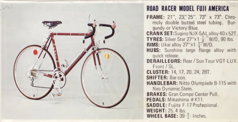 Fuji 1975 Catalog — No. 5 Edition, The Connoisseur's Bike, from The Finest to the S-5L — page 4 of 12