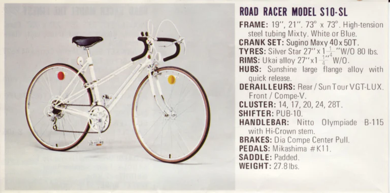 Fuji 1975 Catalog — No. 5 Edition, The Connoisseur's Bike, from The Finest to the S-5L — page 7 of 12