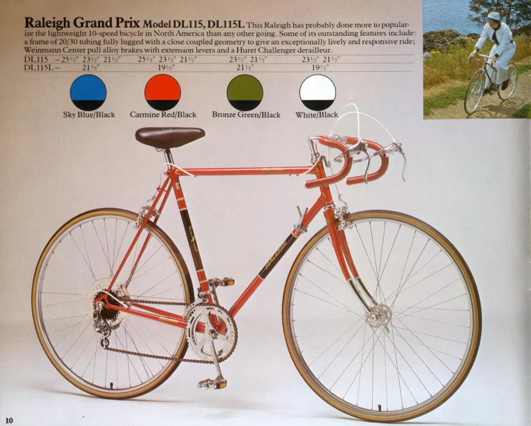 Raleigh 1975 Catalog — Lightweight Bicycles (United States) — page 10 of 24