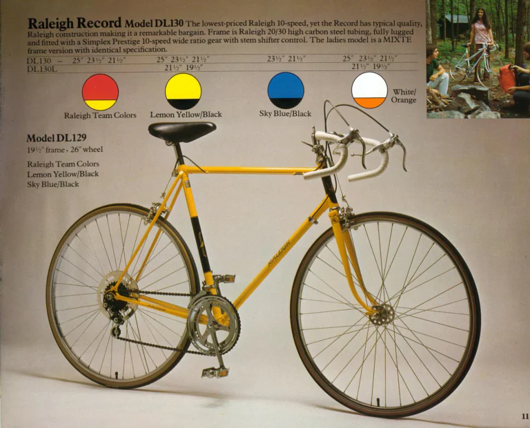 Raleigh 1975 Catalog — Lightweight Bicycles (United States) — page 11 of 24