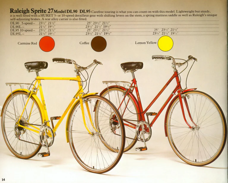 Raleigh 1975 Catalog — Lightweight Bicycles (United States) — page 14 of 24