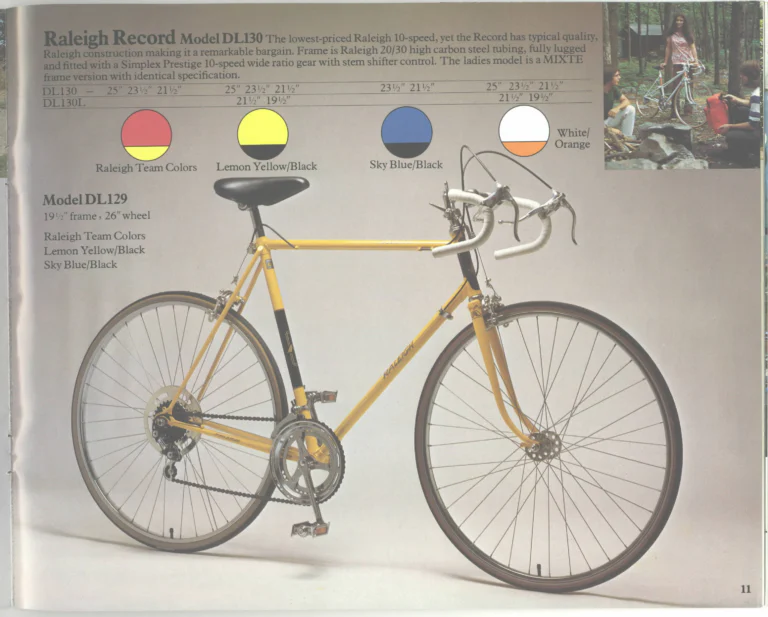Raleigh 1976 Catalog — Lightweight Bicycles (United States) — page 11 of 22