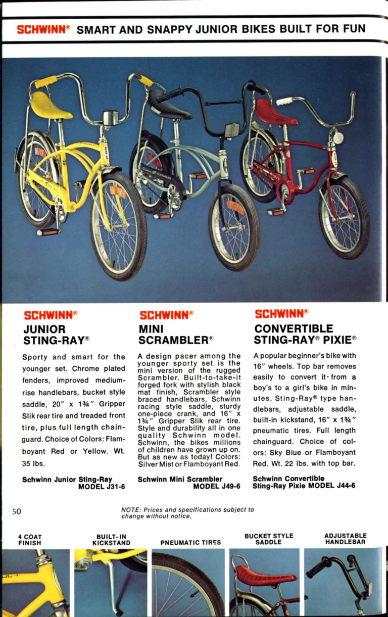 Schwinn 1976 Catalog — Cycling America: Paramount, Lightweight, Sting-Ray and Junior Bicycles, Parts and Accessories, with the Price List — page 50 of 64