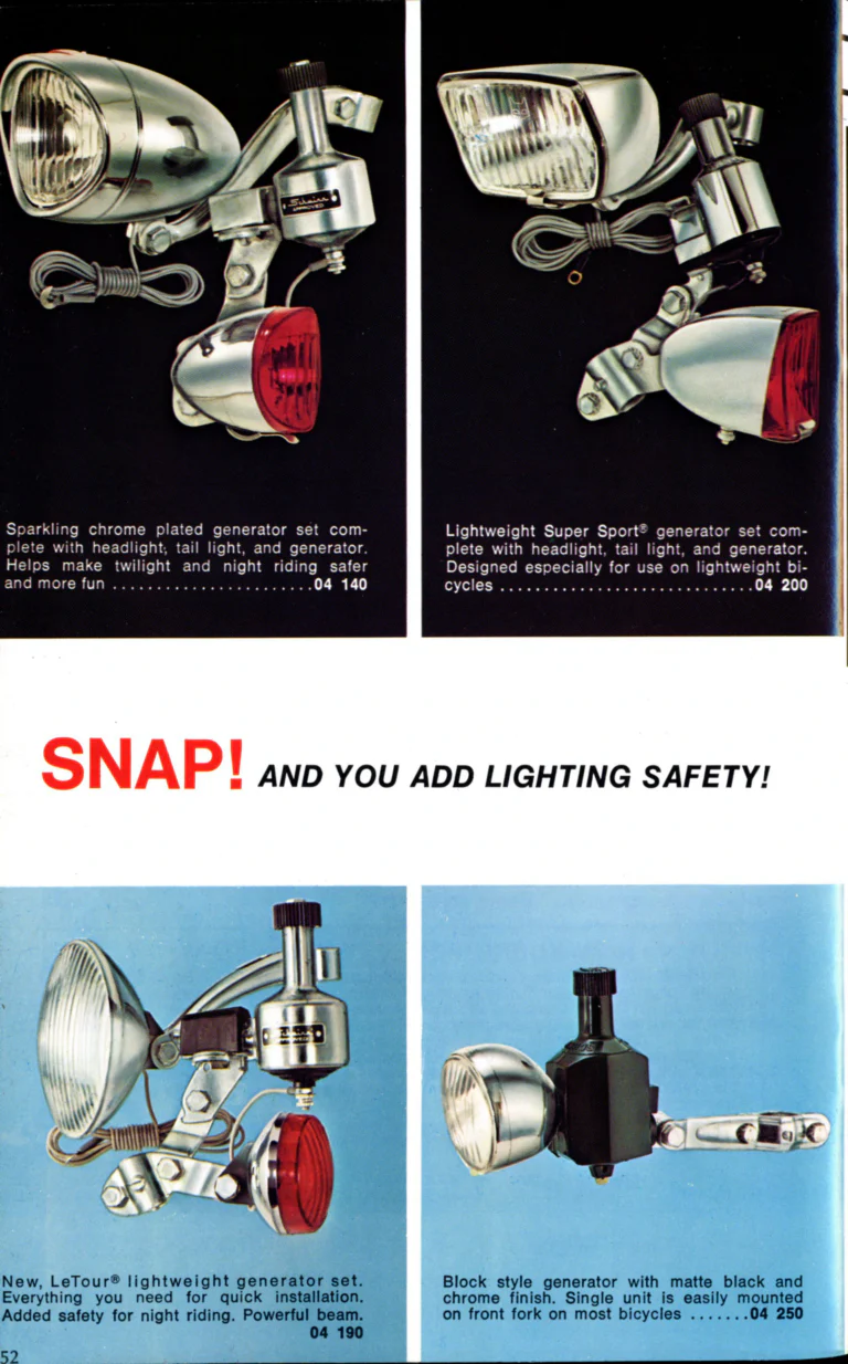 Schwinn 1976 Catalog — Cycling America: Paramount, Lightweight, Sting-Ray and Junior Bicycles, Parts and Accessories, with the Price List — page 52 of 64