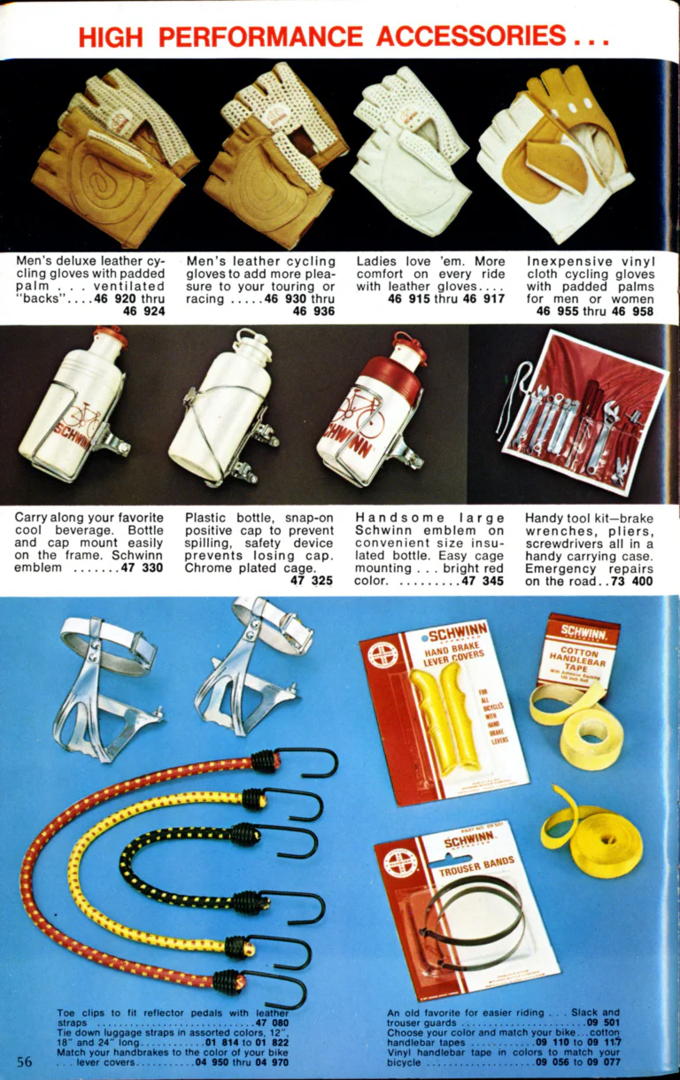 Schwinn 1976 Catalog — Cycling America: Paramount, Lightweight, Sting-Ray and Junior Bicycles, Parts and Accessories, with the Price List — page 56 of 64