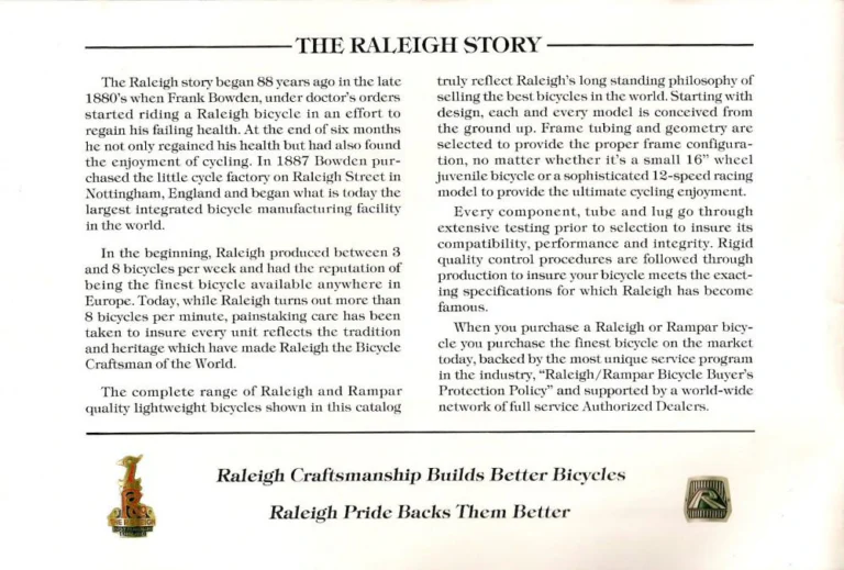 Raleigh 1977 Catalog — Raleigh and Rampar Bicycles (United States) — page 2 of 24
