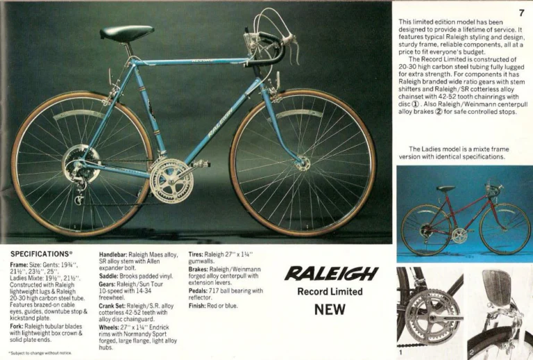 Raleigh 1977 Catalog — Raleigh and Rampar Bicycles (United States) — page 7 of 24