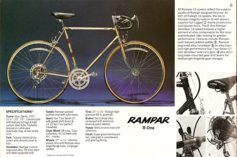 Raleigh 1977 Catalog — Raleigh and Rampar Bicycles (United States) — page 8 of 24