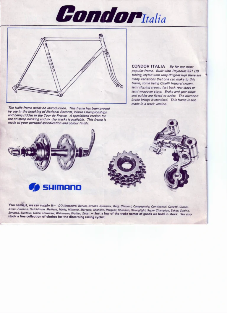 Condor 1978 Catalog — Montileggero, Superbe, Sienna, Baracchi and Italia Frames, with the Price List of 1 July 1978 — page 6 of 8